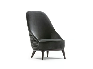 LESLIE - High-back fabric armchair with wooden legs _ OPERA CONTEMPORARY